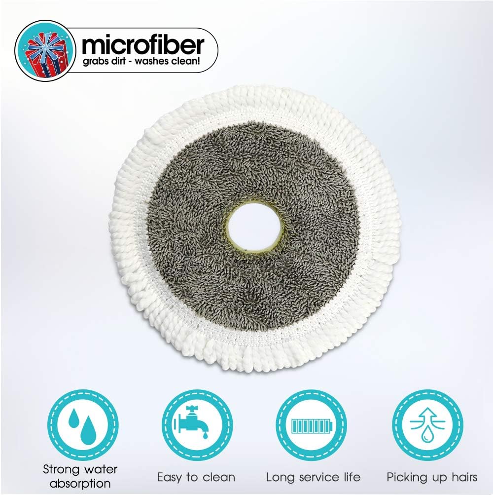 MASTERTOP Spin Mop - Microfiber Mop Bucket with Wringer Set, Stainless Steel Mop Handle, Cleaning Bucket with Brush, 5 Microfiber Mop Refills
