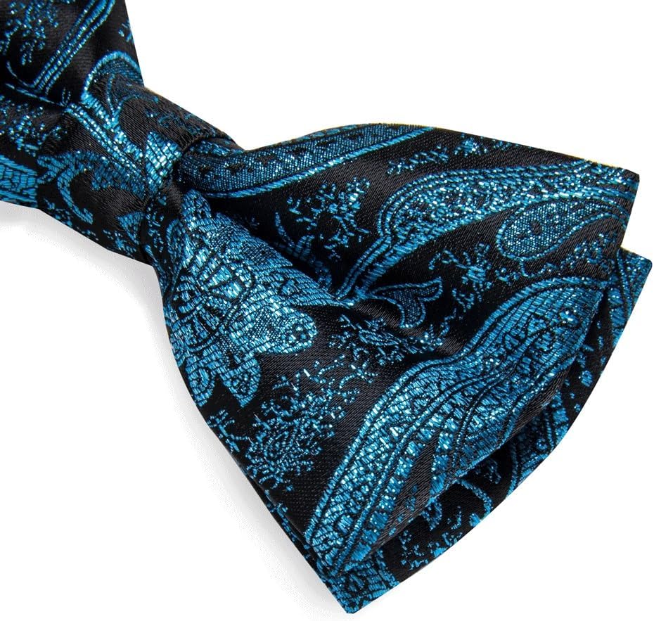 Men's Bow Ties Men Cravats Bowtie Handkerchief Cufflinks Set for Shirt Accessories Paisley Knots Wedding Party