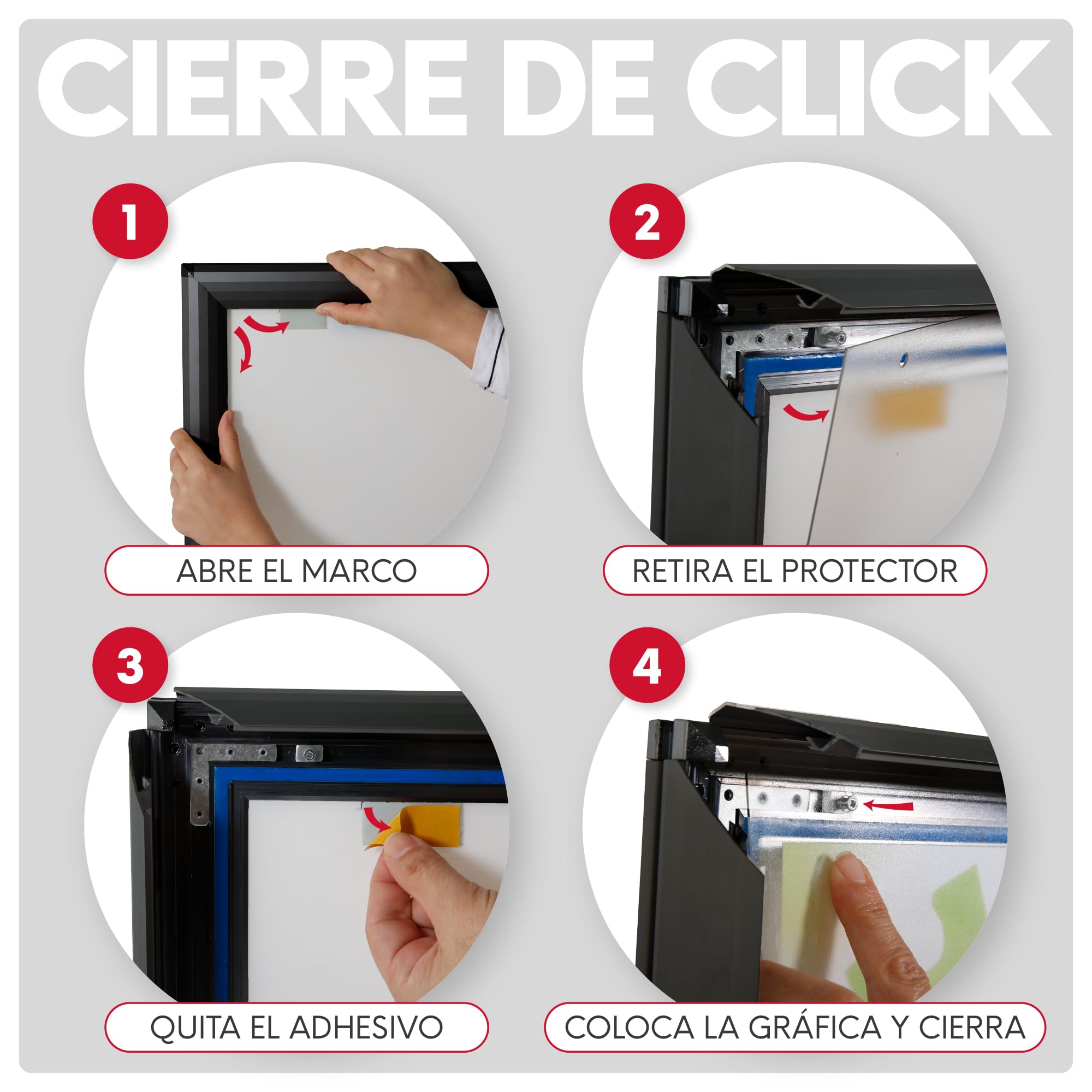 Expositor Publicitario Exterior con Patas | Marco de Aluminio de 44mm | Soporte Doble Cara | Expositor Publicitario Antideslumbrante para Anuncios en Exterior | A1, Negro