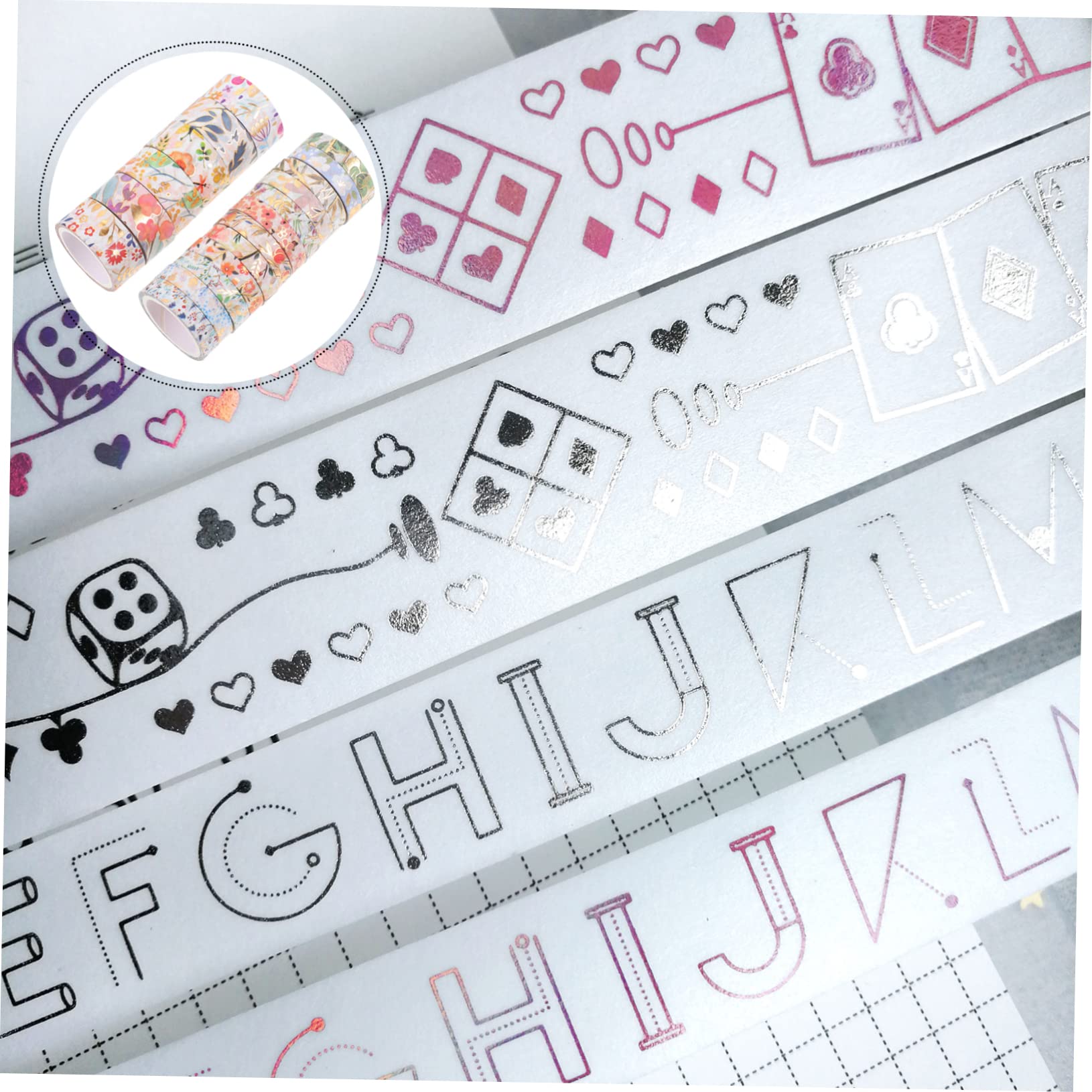 SEWACC 54rollos Cintas Washi Decorativas De Flores para Manualidades y Cinta De Enmascarar Diseño Floral para Scrapbooking y Decoración De Agenda