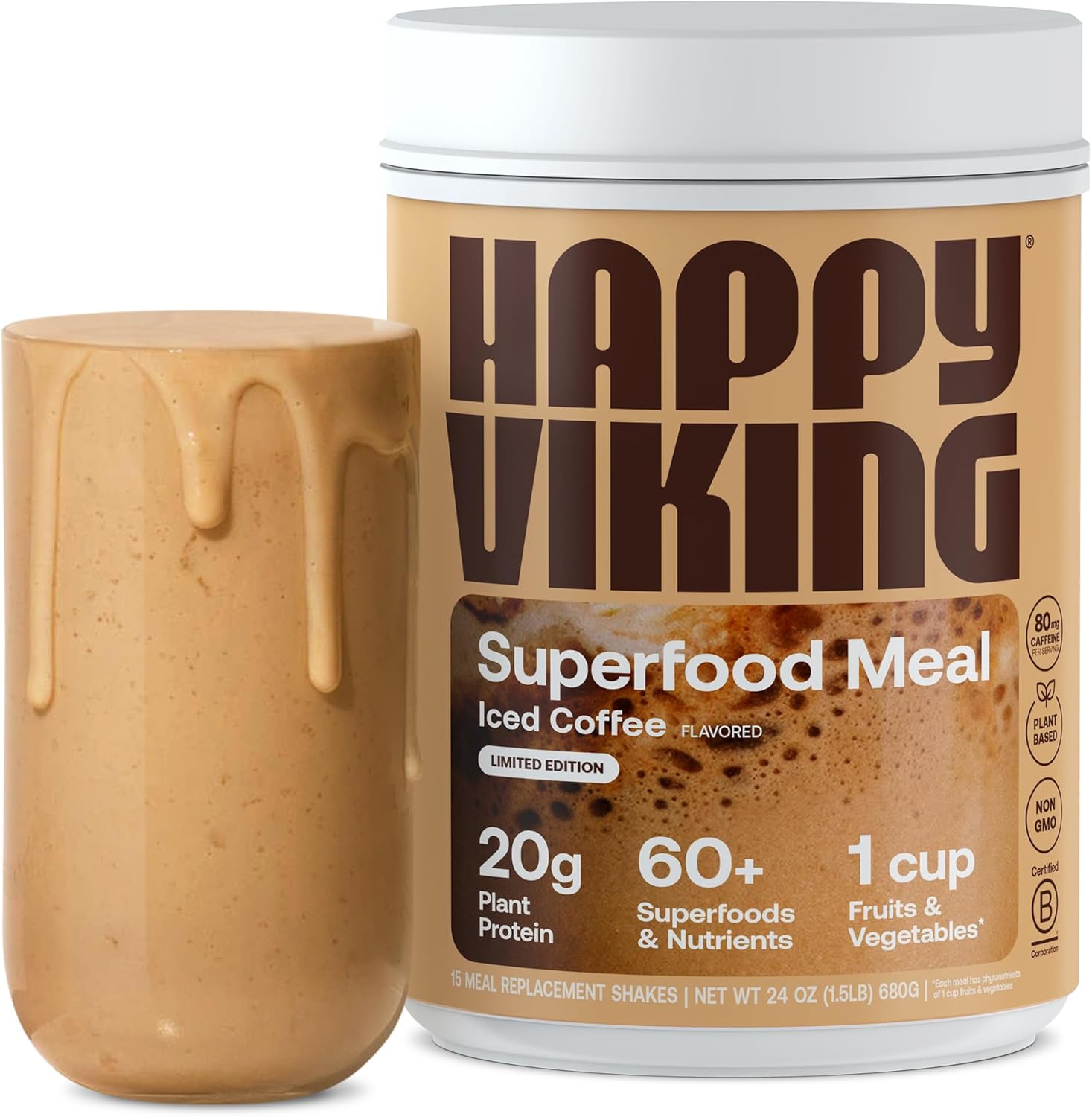Happy Viking Iced Coffee Protein Powder, Created by Venus