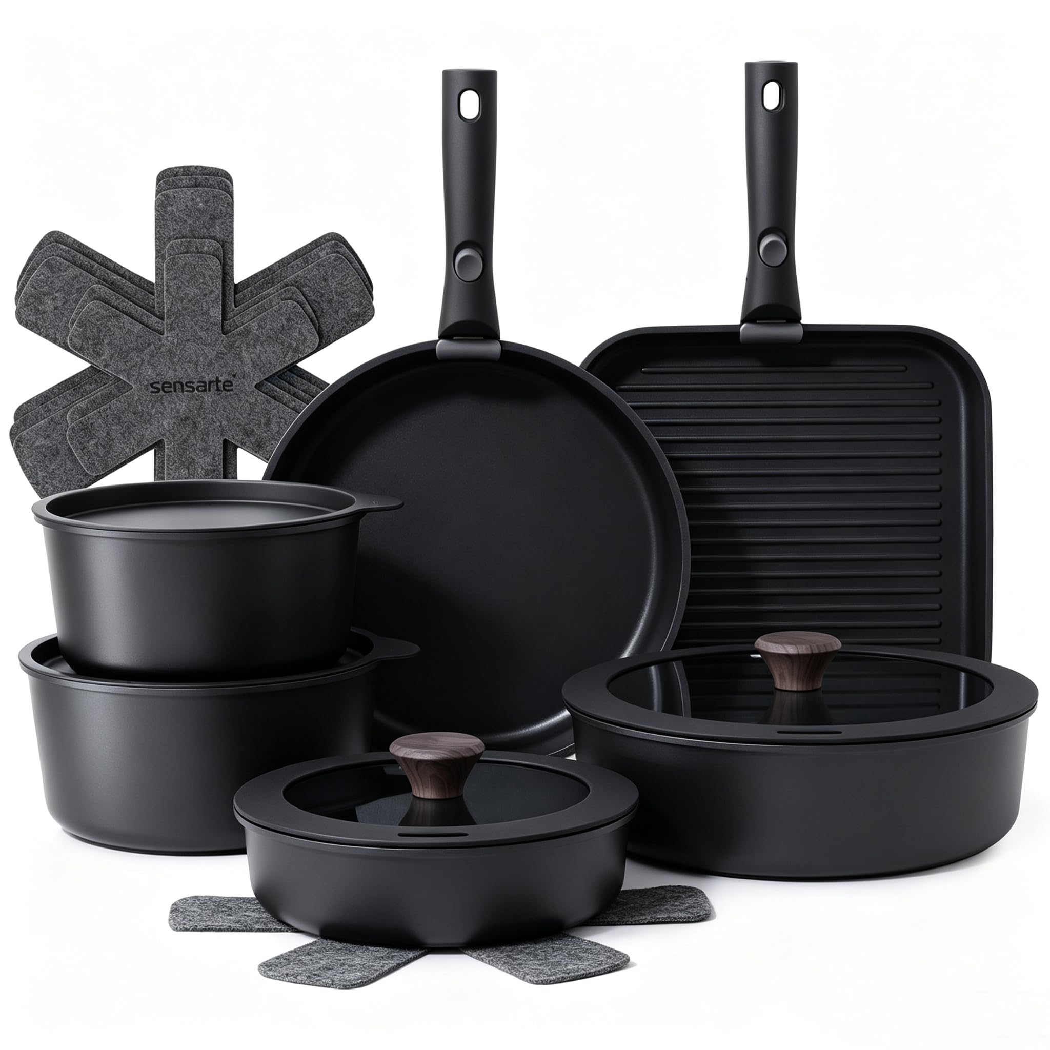 SENSARTE 17 Piece Nonstick Cookware Set -12