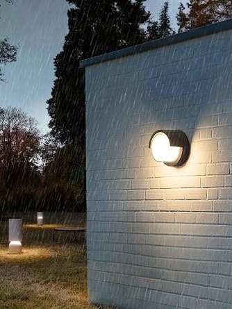 Ucuz Geldi 15w Modern Tasarım Led Aplik İç ve Dış Mekan Duvar Lambası Cata Dominik 3200k Gün Işığı Bahçe Duvar Apliği (Yuvarlak) [Enerji Sınıfı F]
