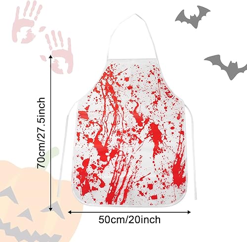 Miniatura 2 de Delantal Sangriento de Halloween Accesorio de Disfraz de Carnicero con Huella de Mano Aterradora para Adultos Mujeres Hombres Cosplay Fiesta Cocina