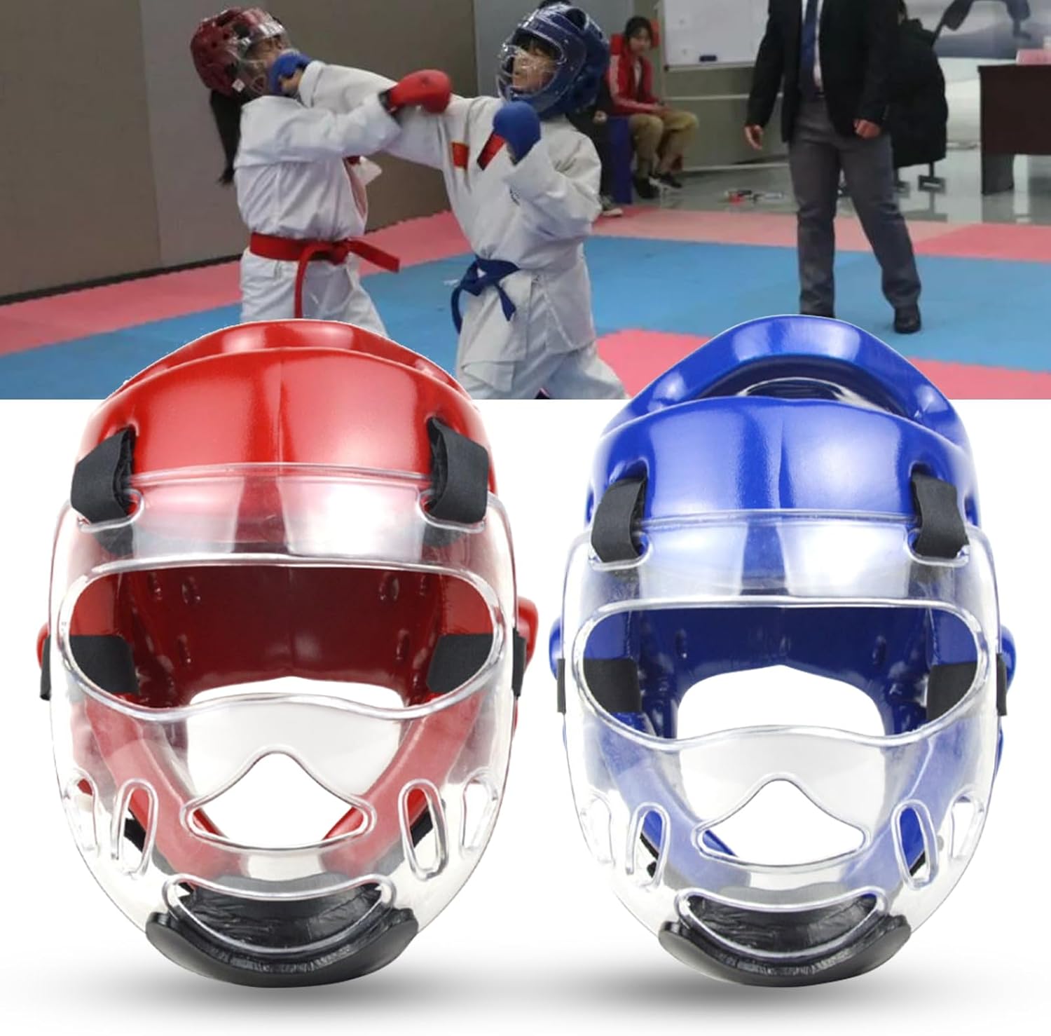 Boxing Head Guard for Kids Adults,Taekwondo Sparring Gear with Removable Face-Shield,Shock Absorption Head Guard Sparring Helmet for Muay Thai, Grappling, Kickboxing, Karate, MMA Martial Art