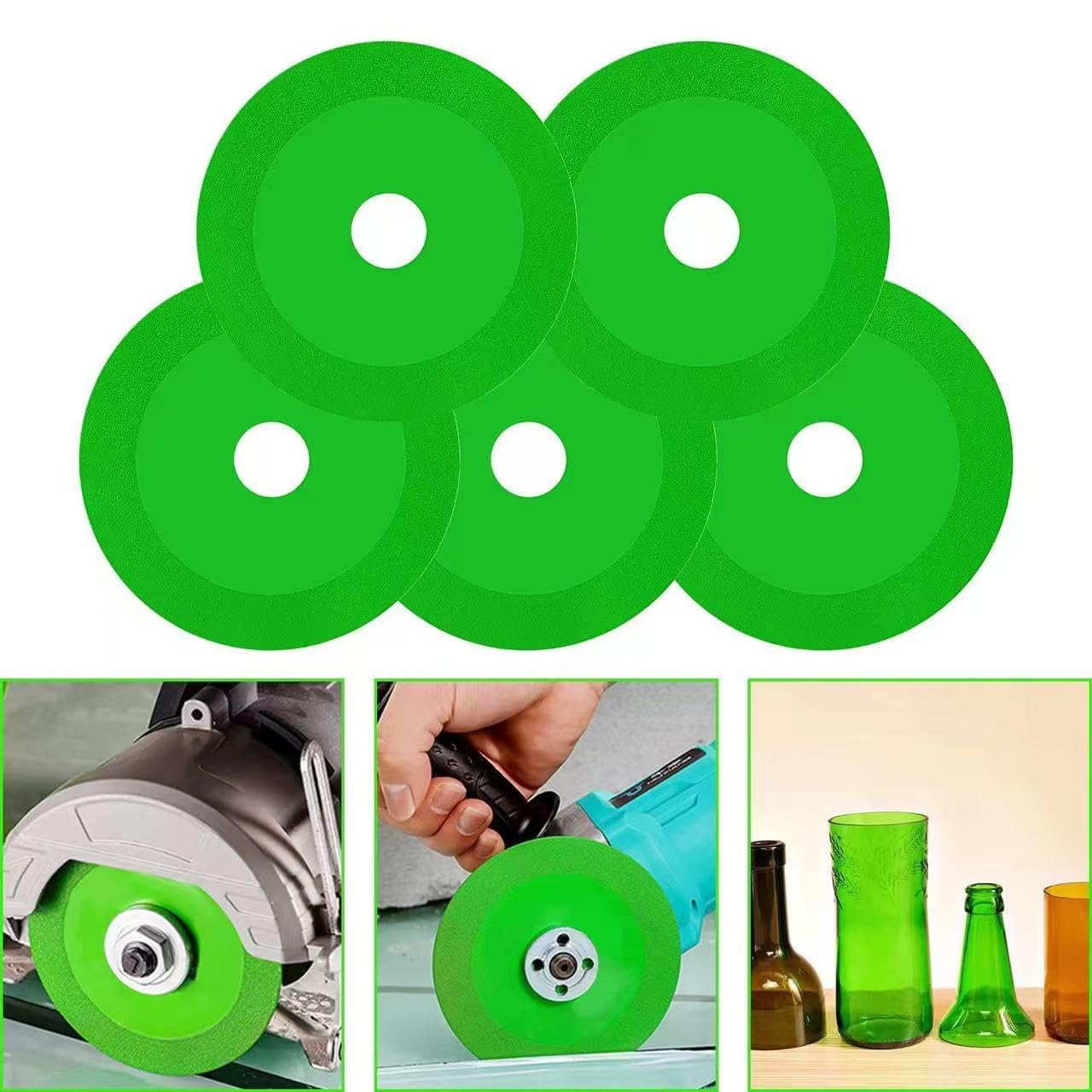 Ivyever Rock Slab Grinding Disc, Klyzor Glass Cutting Disc, Rock Plate Flat Disc Tile Ceramic Indestructible Angle Grinder 4 Super Thin Porous Widened Blades