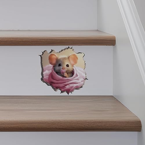 Miniatura 5 de Calcomanía de pared con texto en inglés "It's a Girl Mouse Hole - Baby Shower Gift Wall Sticker