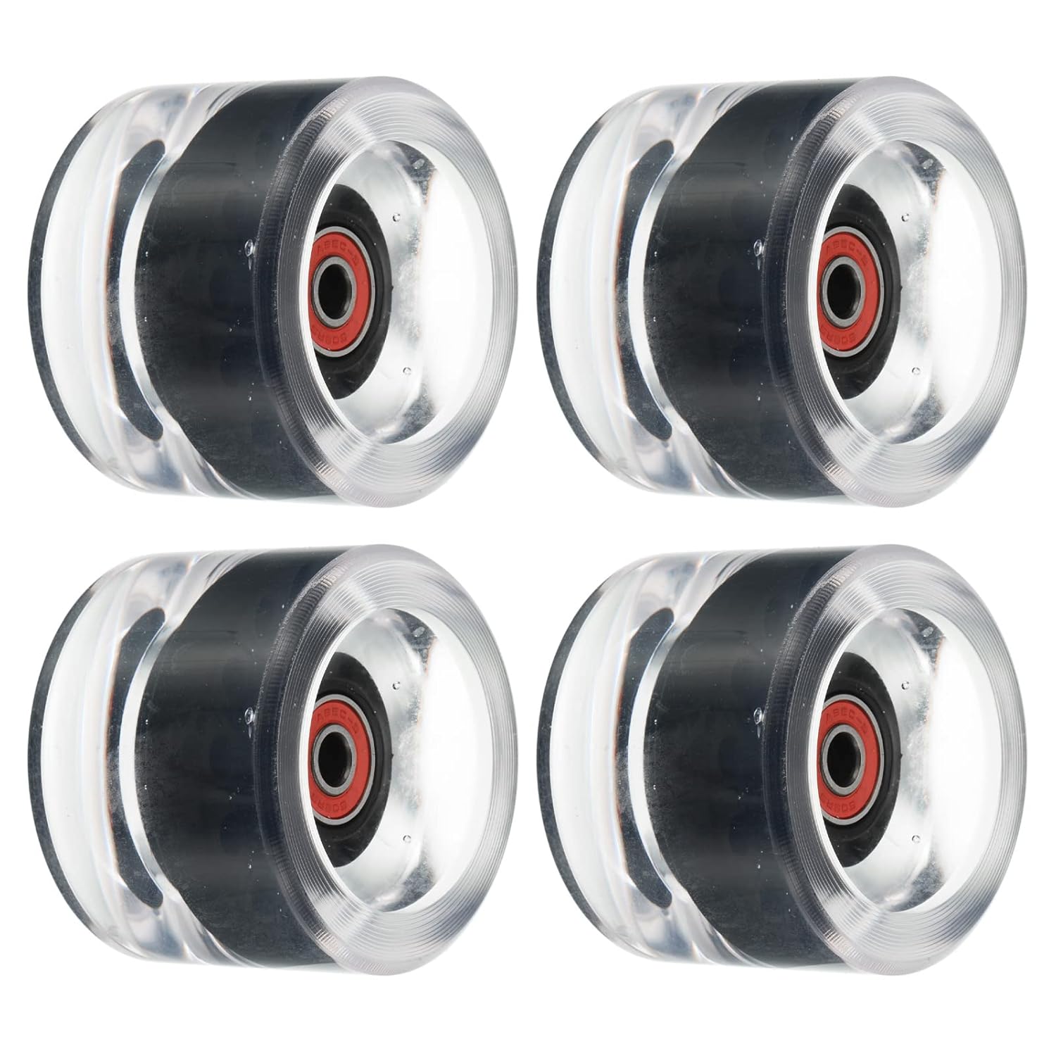 PATIKIL 70mm 78A Longboard Wheels with Red ABEC9 Bearings, 4 Pack Soft Cruiser
