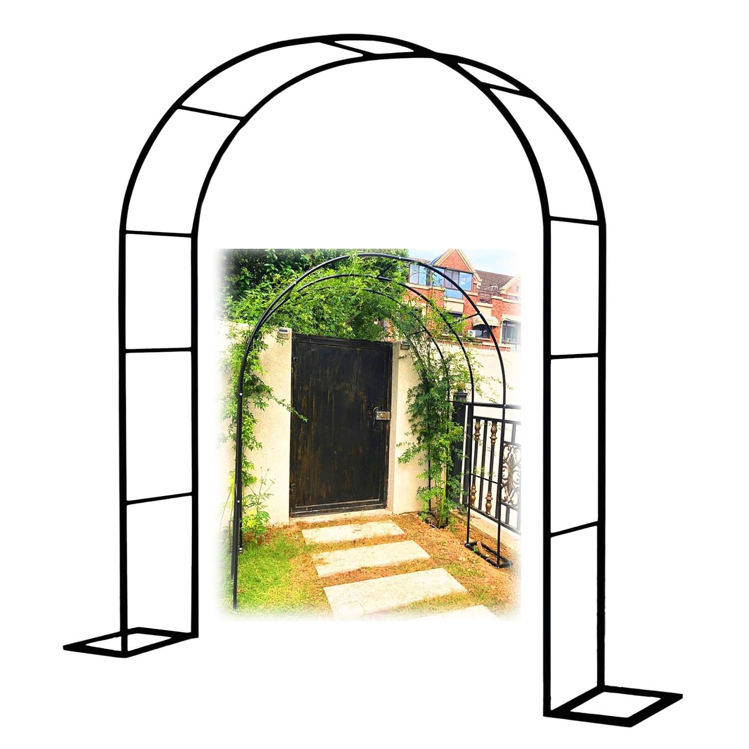 Arco de jardín para guiar plantas trepadoras y estructurar zonas exteriores