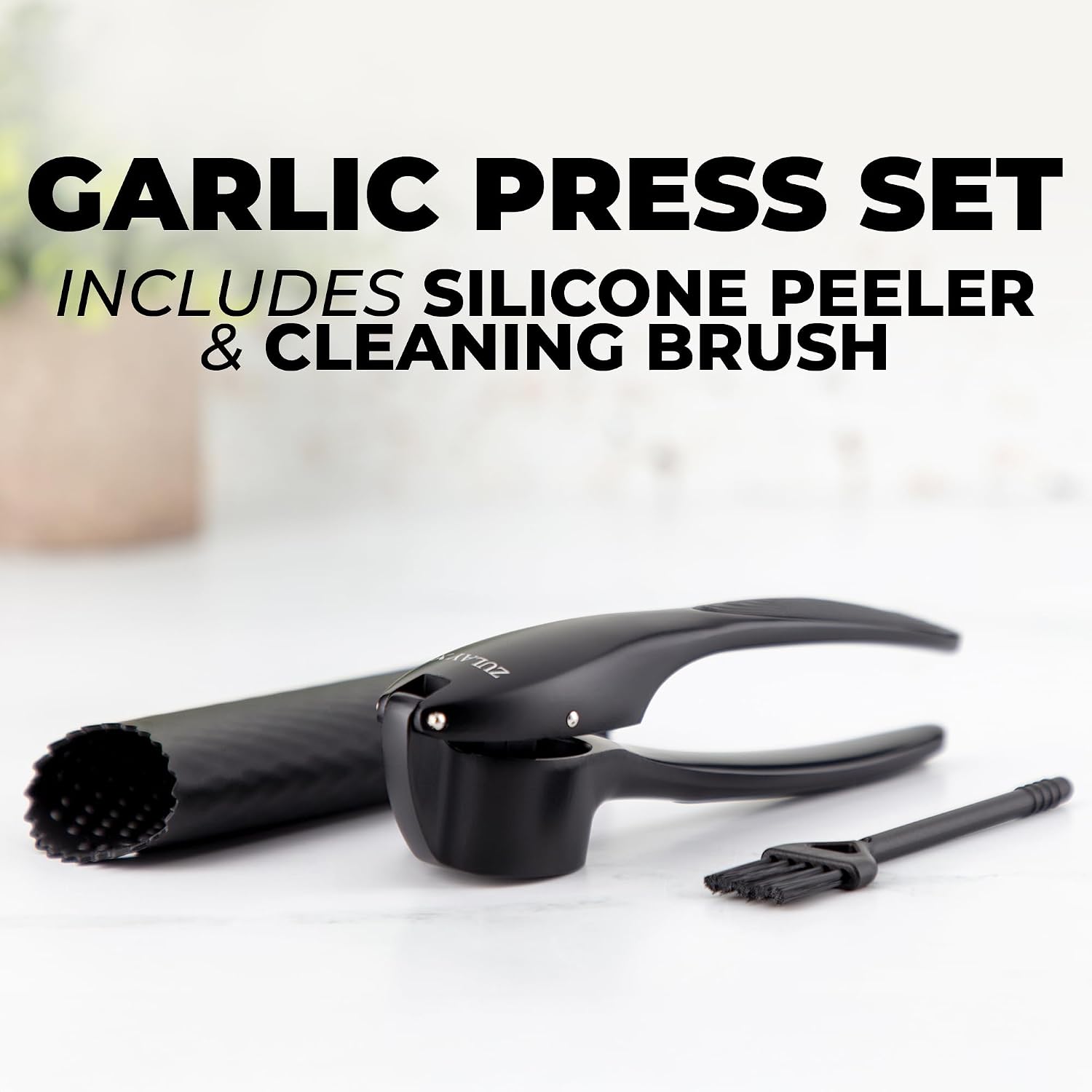 Zulay Kitchen Large Premium Garlic Press Set - Image 6