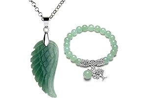 Top Plaza Spiritual Healing Jewelry Set: Quartz Necklace and Bracelet