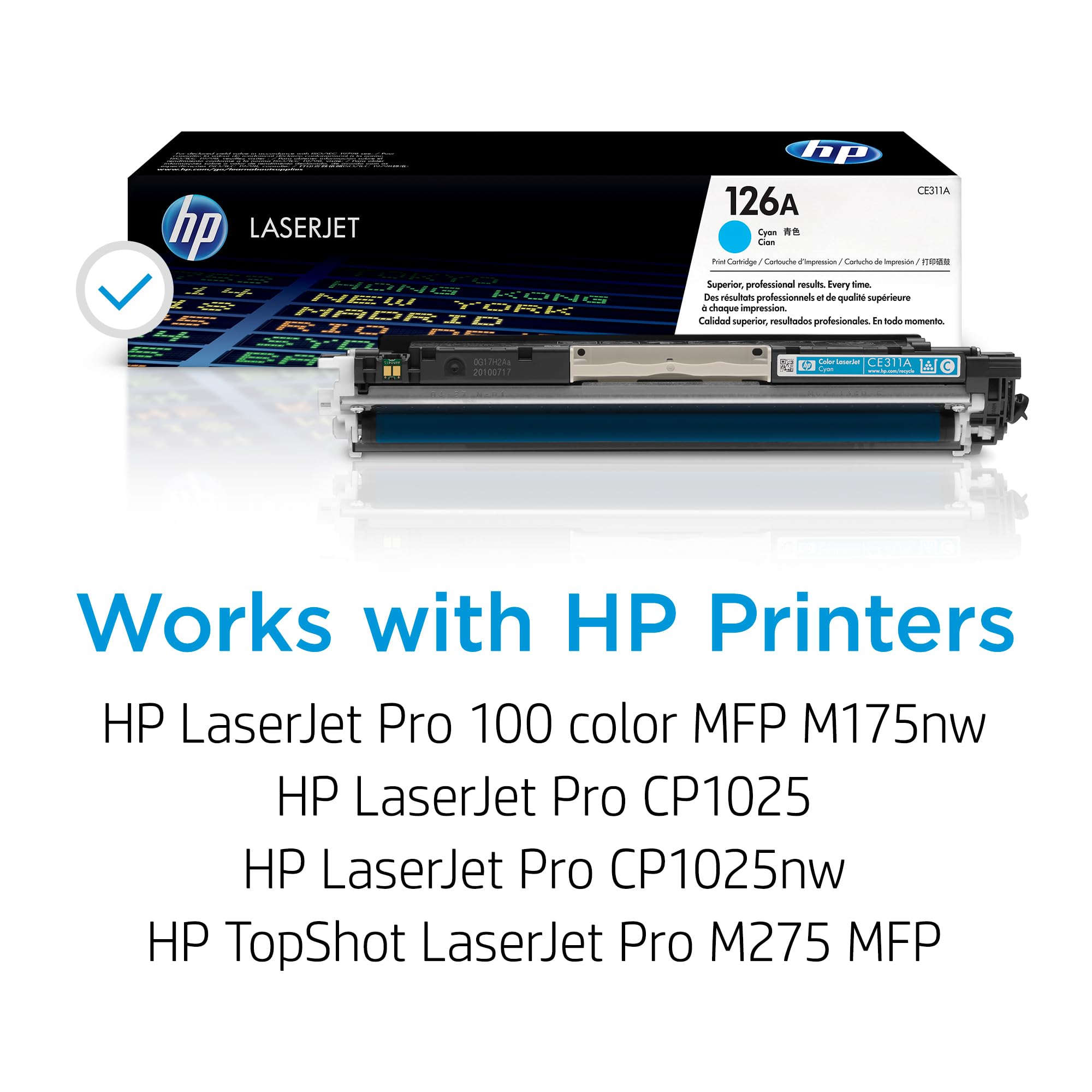 HP Wkład z Tonerem Cyjanowym 126A, Współpracuje z LaserJet Pro 100 Kolorów MFP M175, LaserJet Pro Cp1025, Topshot LaserJet Pro M275 MFP Series, CE311A
