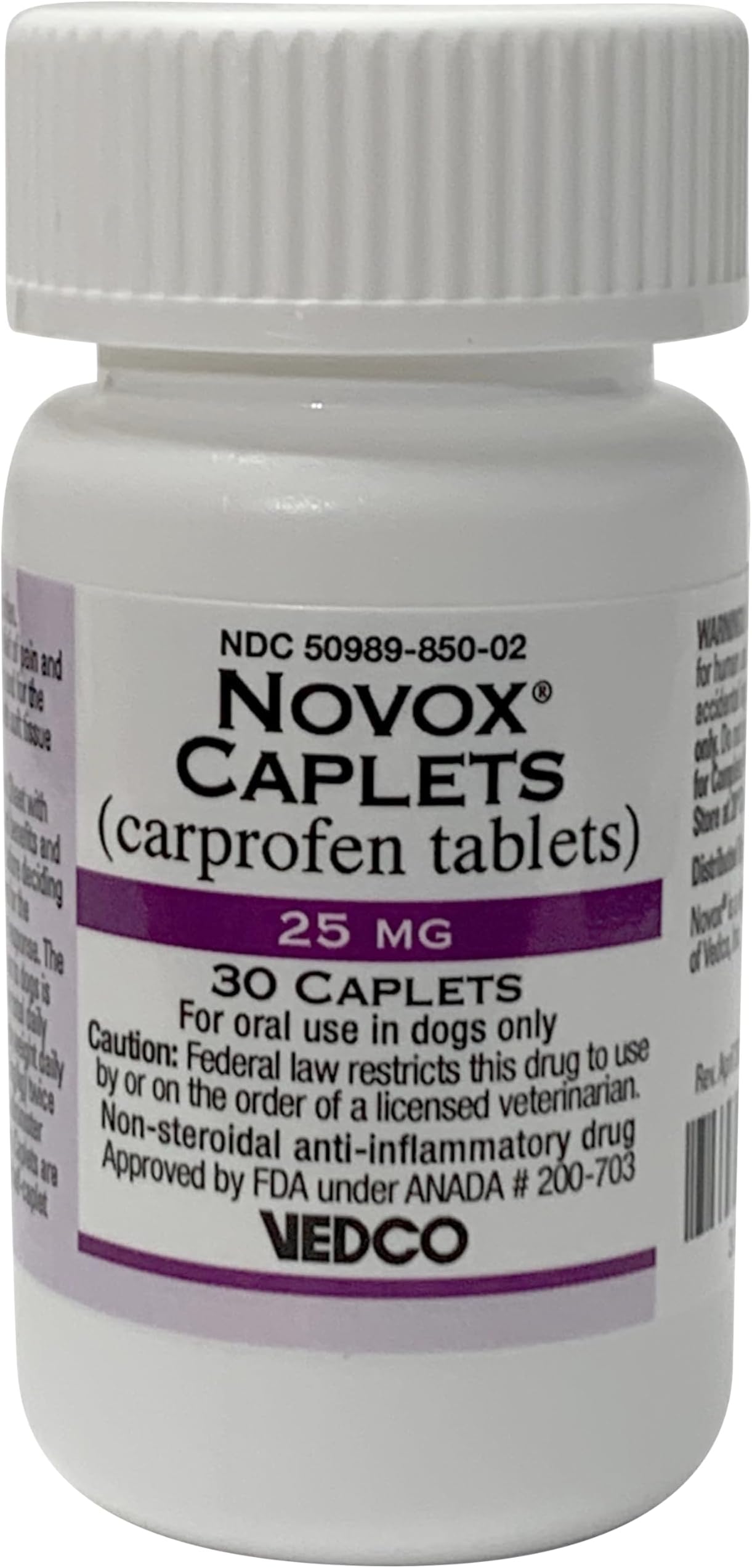 NOVOX® (CARPROFEN Tablets) CAPLETS 25MG 30 CT