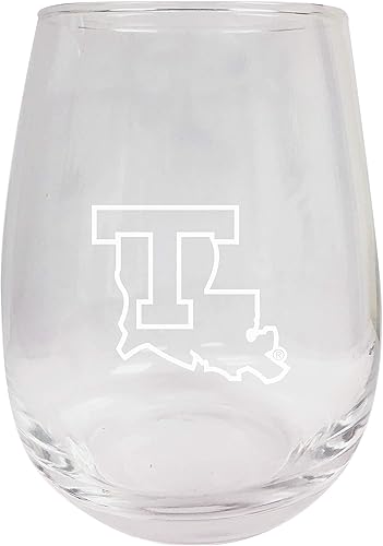 R and R Imports Louisiana Tech Bulldogs - Copas de vino grabadas sin tallo, 15 onzas, paquete de 2