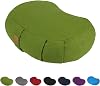 FelizMax Crescent Zafu Meditation Pillow, 44 x 28 x 14 cm, Zabuton Yoga Bolster, Meditation Cushion, Floor Pouf, Yoga Pillow, Zippered Organic Cotton Cover, Natural Buckwheat, Kneeling Pillow - Large