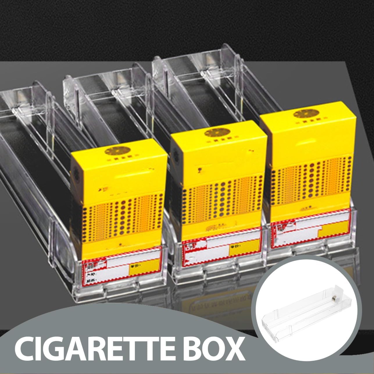 4pcs Automatic Dispenser Showcase for Supermarket Clear Display Holder -Push Function for Convenient Retail Organization