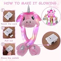 Vista 31 de Sombrero de animal para disfrazarse, fiesta de cosplay, Navidad, vacaciones, lindo gorro con solapa para niños y adultos