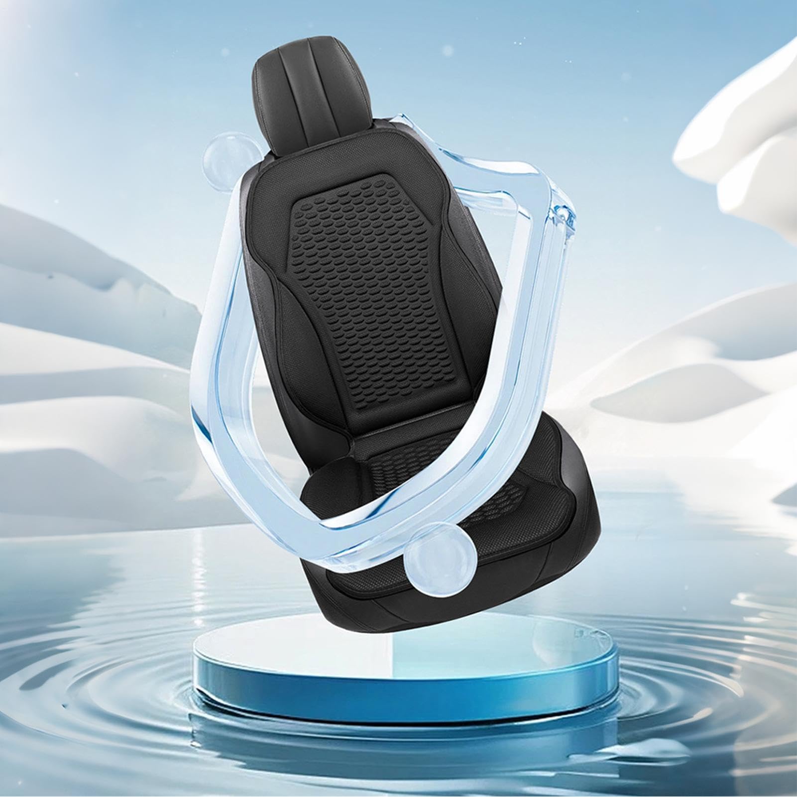 Ventilada para Asiento - con Protector Soporte Lumbar | Cojín Refrescante De Asiento Accesorios para Coche | Camión Autocaravana Sedán Viajes Largos Conducción Uso En Oficina