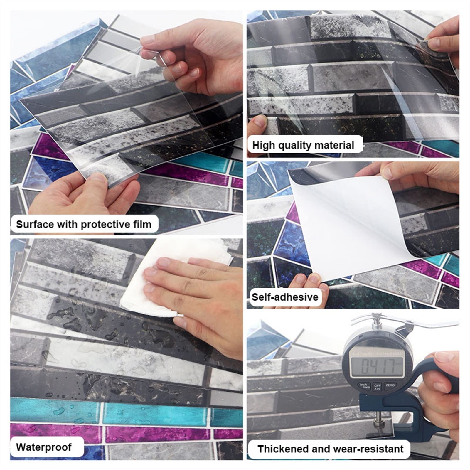 Zasłona prysznicowa 240 x 200 cm, abstrakcyjny, szary, liliowy, poliester, antybakteryjna, ochrona przed pleśnią, z 12 pierścieniami