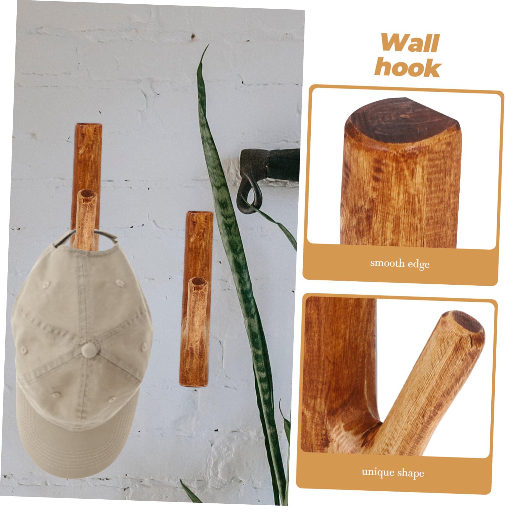 TOYANDONA Gancho Decorativo de Pared Estilo Rústico Gancho Adhesivo de Madera Natural para Colgar Abrigos Llaves y Bolsos para Entrada y Oficina sin Necesidad de Taladro