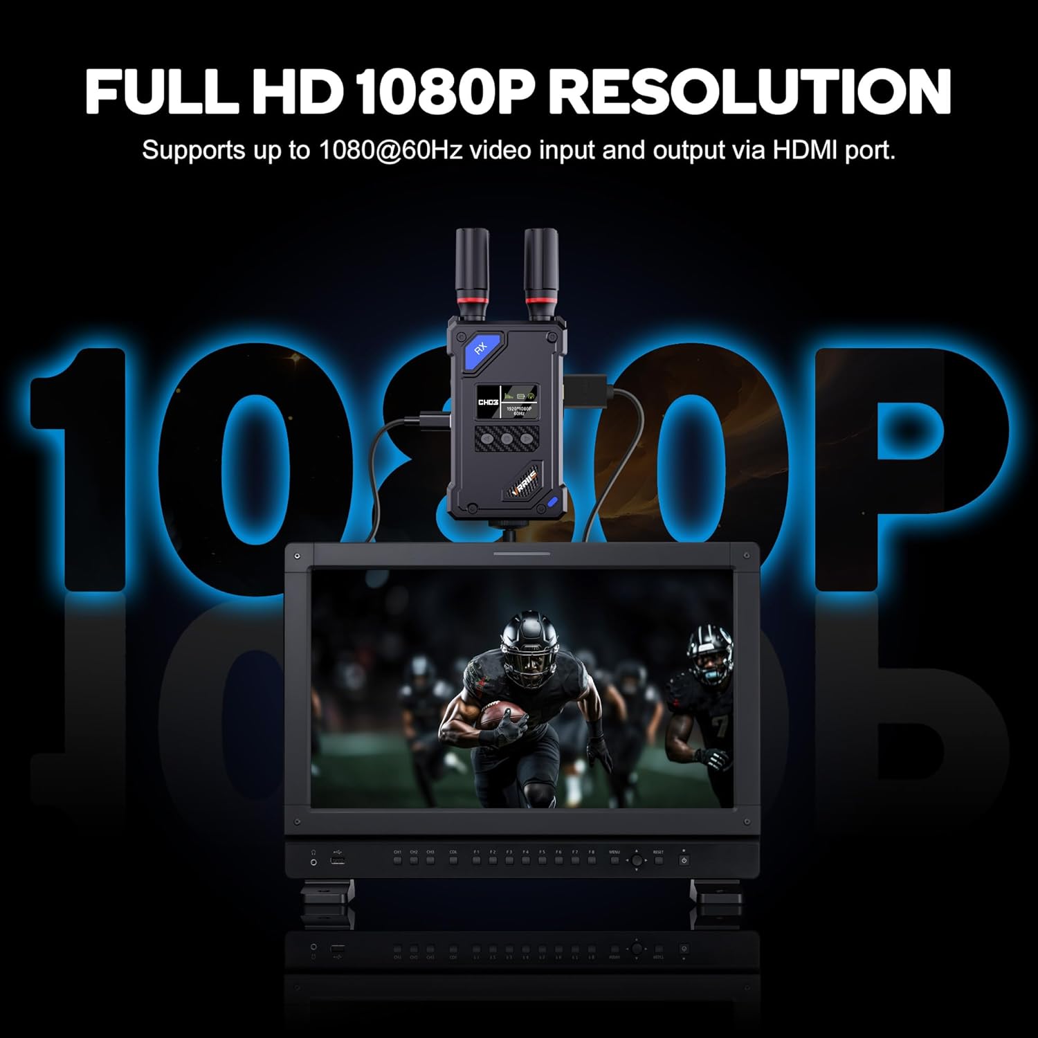 Wireless Video Transmitter and Receiver with UVC Out for Live System,Manual Switching of 20 Channels,Wireless Video Transmission System 1500FT Los Range,0.05s Delay,Up to 5 Devices(1TX+1RX) - Image 5