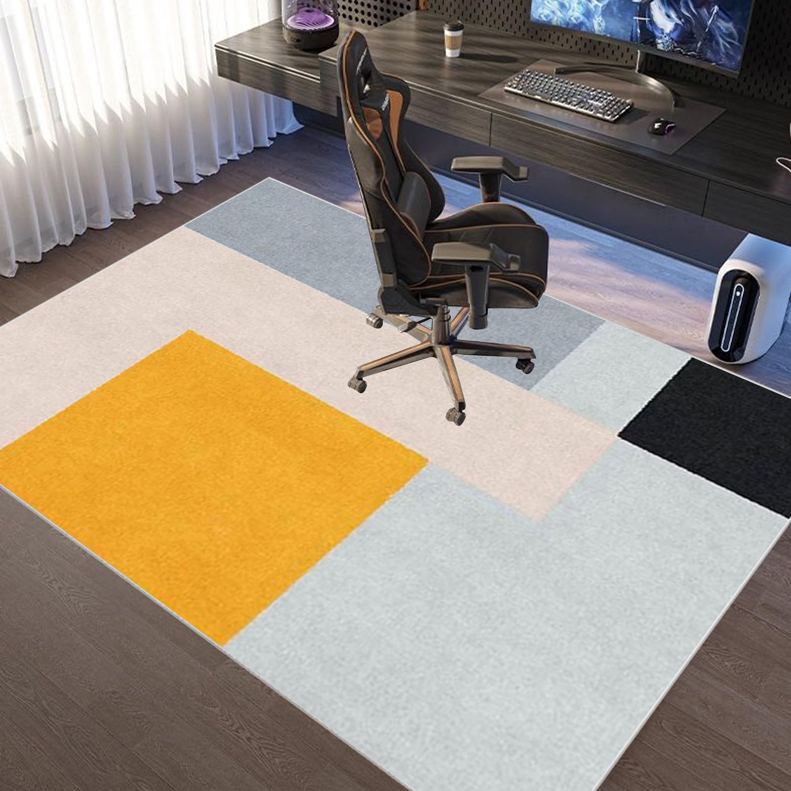 Mata na krzesło biurowe, 120 x 150 cm, mata ochronna na podłogę do biura i domu, mata pod krzesło gamingowe, dywan, ochraniacz, duży rozmiar, mata podłogowa, na krzesło komputerowe, trwała mata na