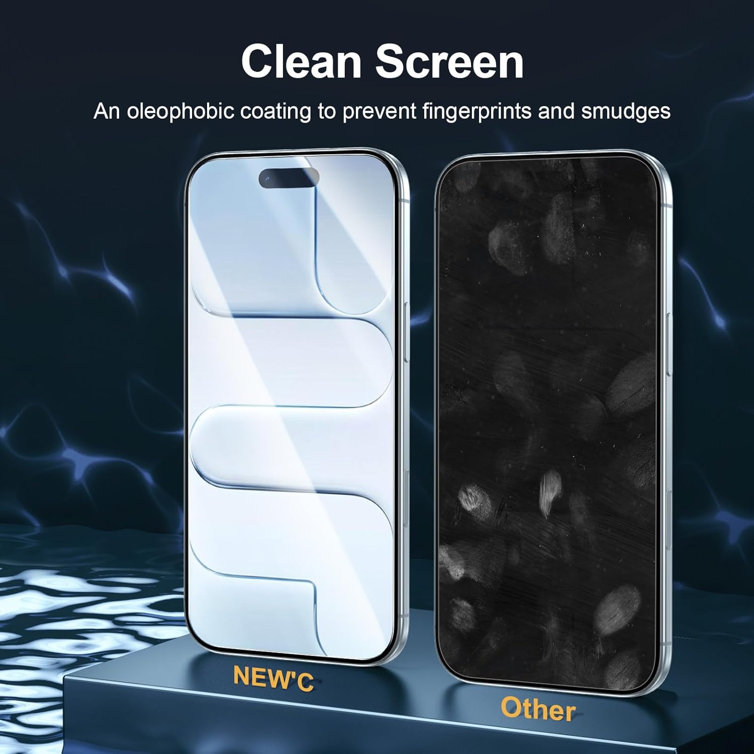 NEW'C 3 Pack Designed for iPhone Air/iPhone 17 Air Screen Protector (6.5 inches), Tempered Glass with easy installation tool included,Case Friendly Ultra Resistant