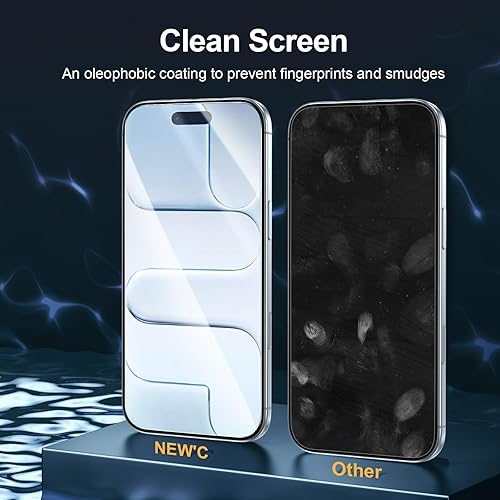 Miniatura 103 de NEW'C - Paquete de 3 protectores de pantalla para iPhone 14, iPhone 13, iPhone 13 Pro (6.1 pulgadas), protección mejorada de vidrio templado