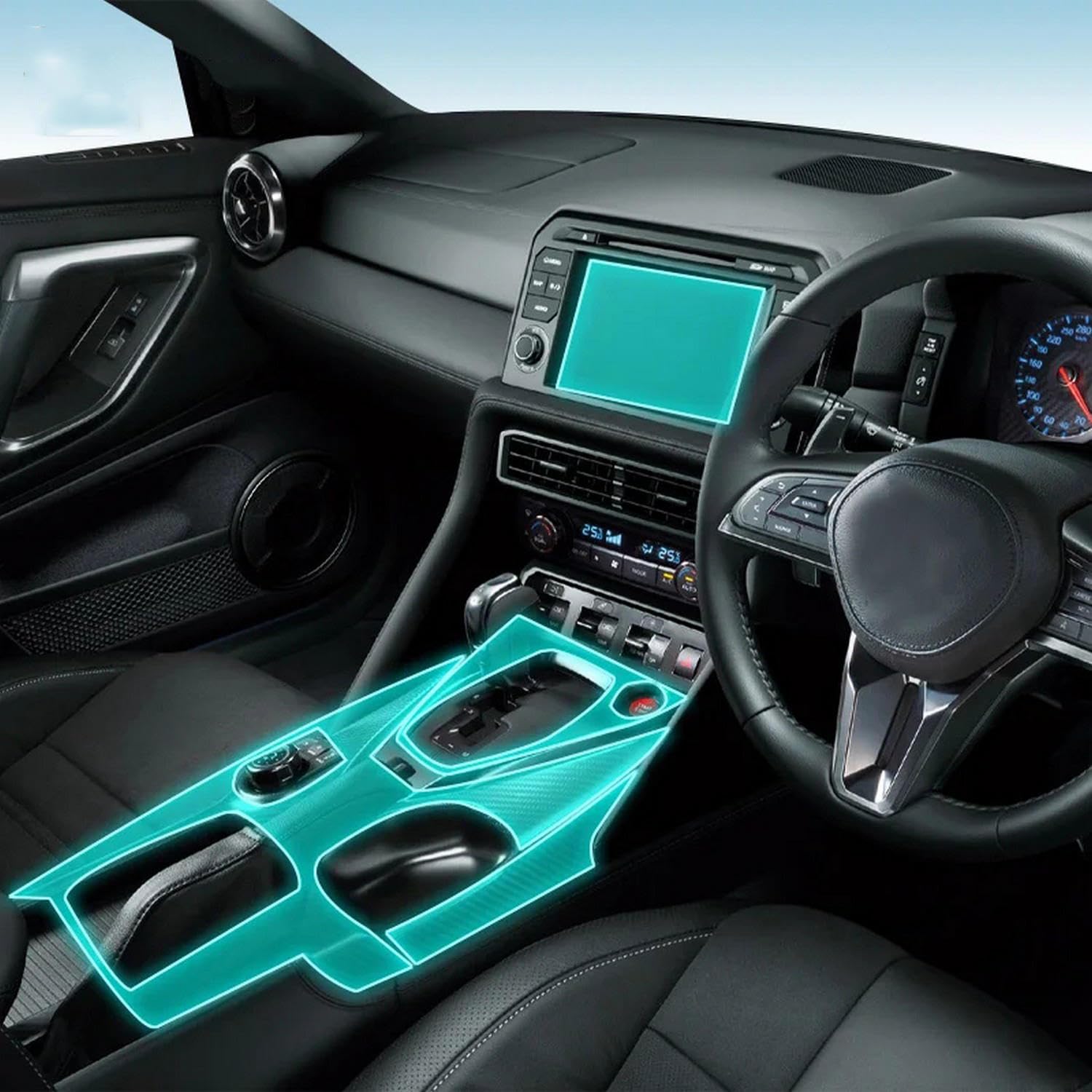 Film protection navigation GPS et console centrale TPU pour Nissan GTR 2023-2024