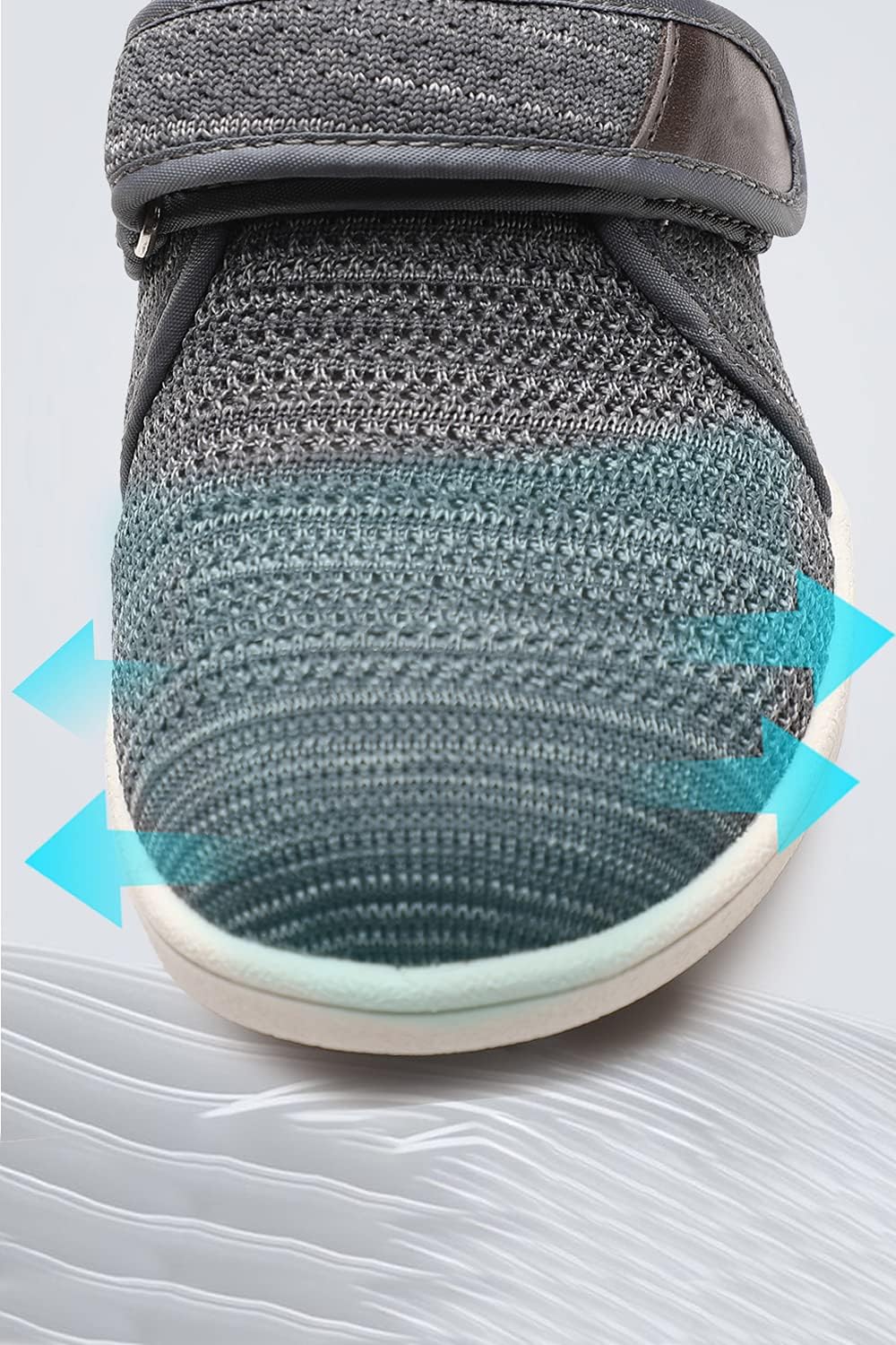 Women's Diabetic Shoes for Women Casual Adjustable Walking Shoes Wide Shoes for Elderly Swollen Feet Non-Slip Air Cushion Bottom Fattening and Widening - Image 4