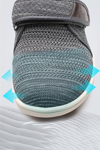 Miniatura 10 de Zapatos para diabéticos para mujer, zapatos casuales ajustables para caminar, zapatos anchos para ancianos, pies hinchados, antideslizantes, cojín