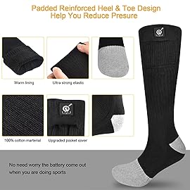 Upgraded Rechargeable Electric Heated Socks,7.4V 2200mAh Battery Powered Cold Weather Heat Socks for Men Women,Outdoor Riding Camping Hiking Motorcycle Skiing Warm Winter Socks L