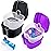 2 Pack Travel Denture Bath Case Set Orthodontic Dental Box Case with Brush, Denture Soaking Cup False Teeth Retainer Container for Clear Braces, Mouth Guard, Night Guard