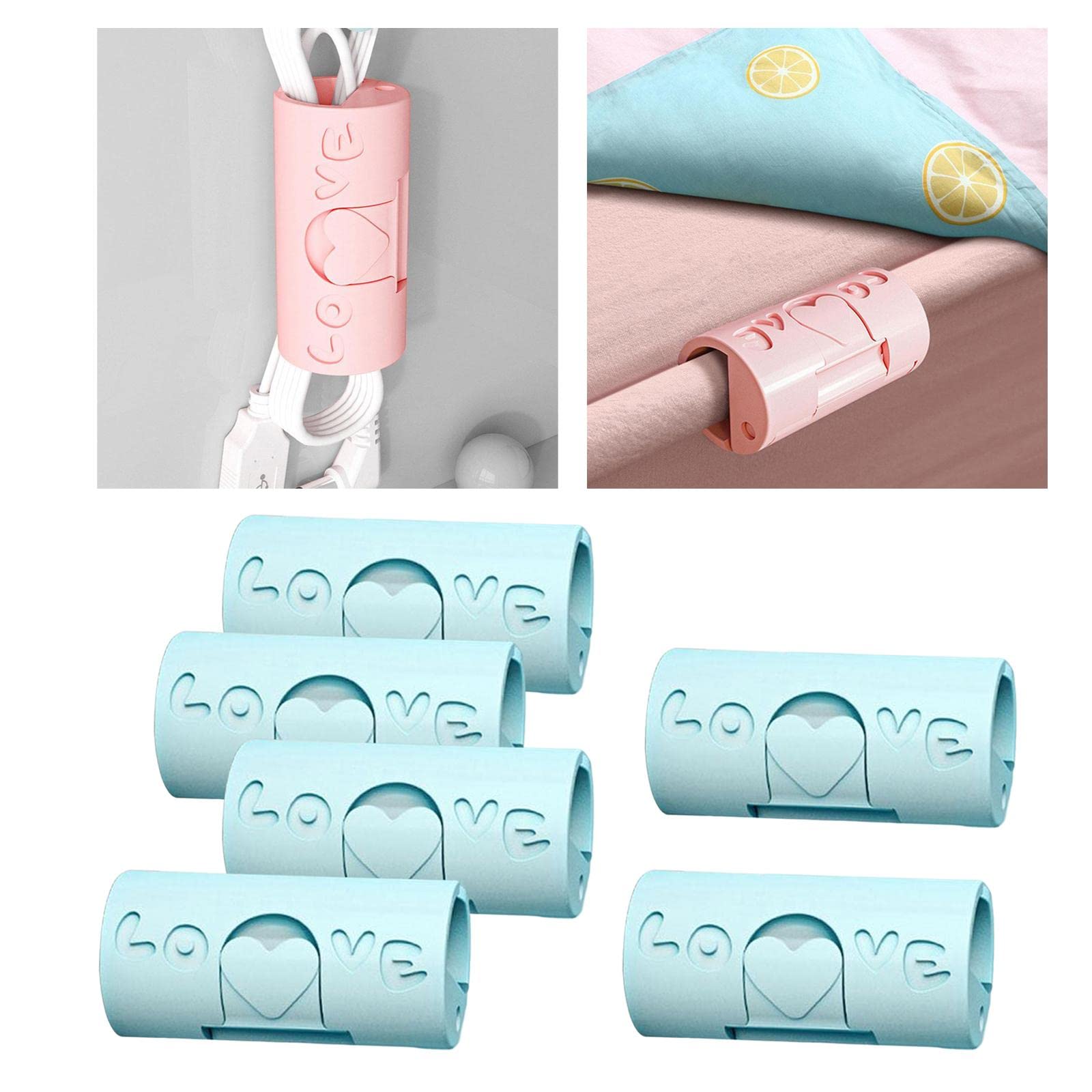 4x6 Pieces Multipurpose Bed Sheet Fixed Clamp for Fastening Snacks Towels Blue 4
