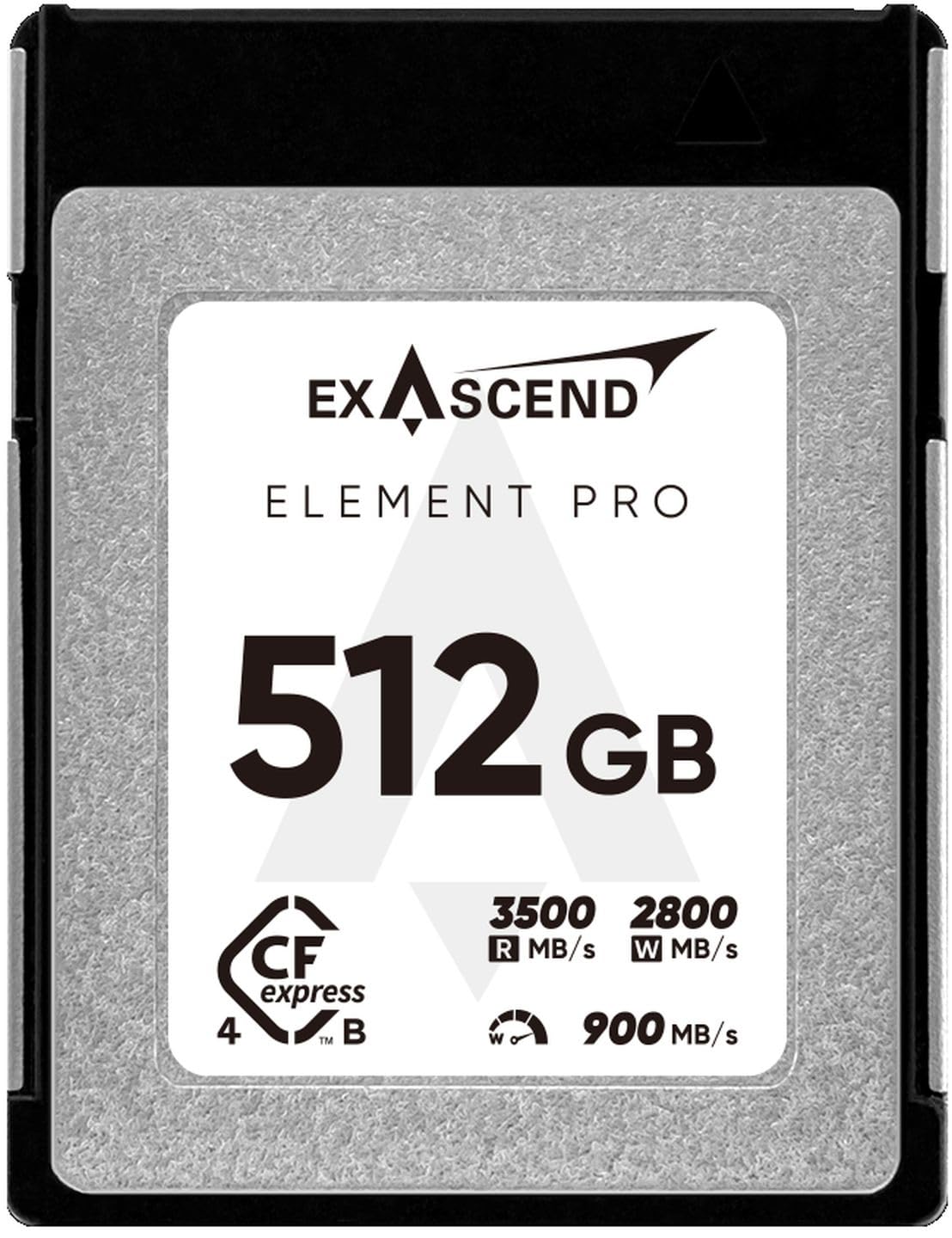 Exascend Element Pro CFexpress 4.0 Type B Carte 512 Go max. Lecture 3500 Mo/s, idéale pour le transfert express de fichiers photo et vidéo volumineux
