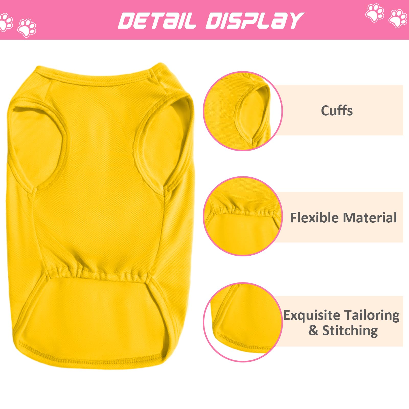 ORYG Custom Dog Shirt Personalized Dog Shirt with Name Logo Text Image Print Customized Breathable Clothes for Small Medium Large Dogs