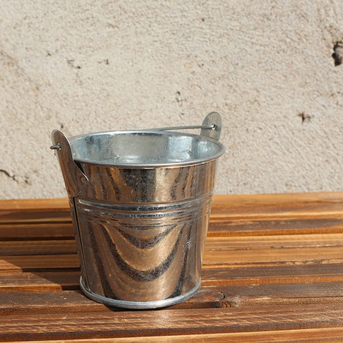 10pcs Tin Pail French Fries Bucket Small Iron Handle Metal Icing Tinplate Bucket for Home Decor