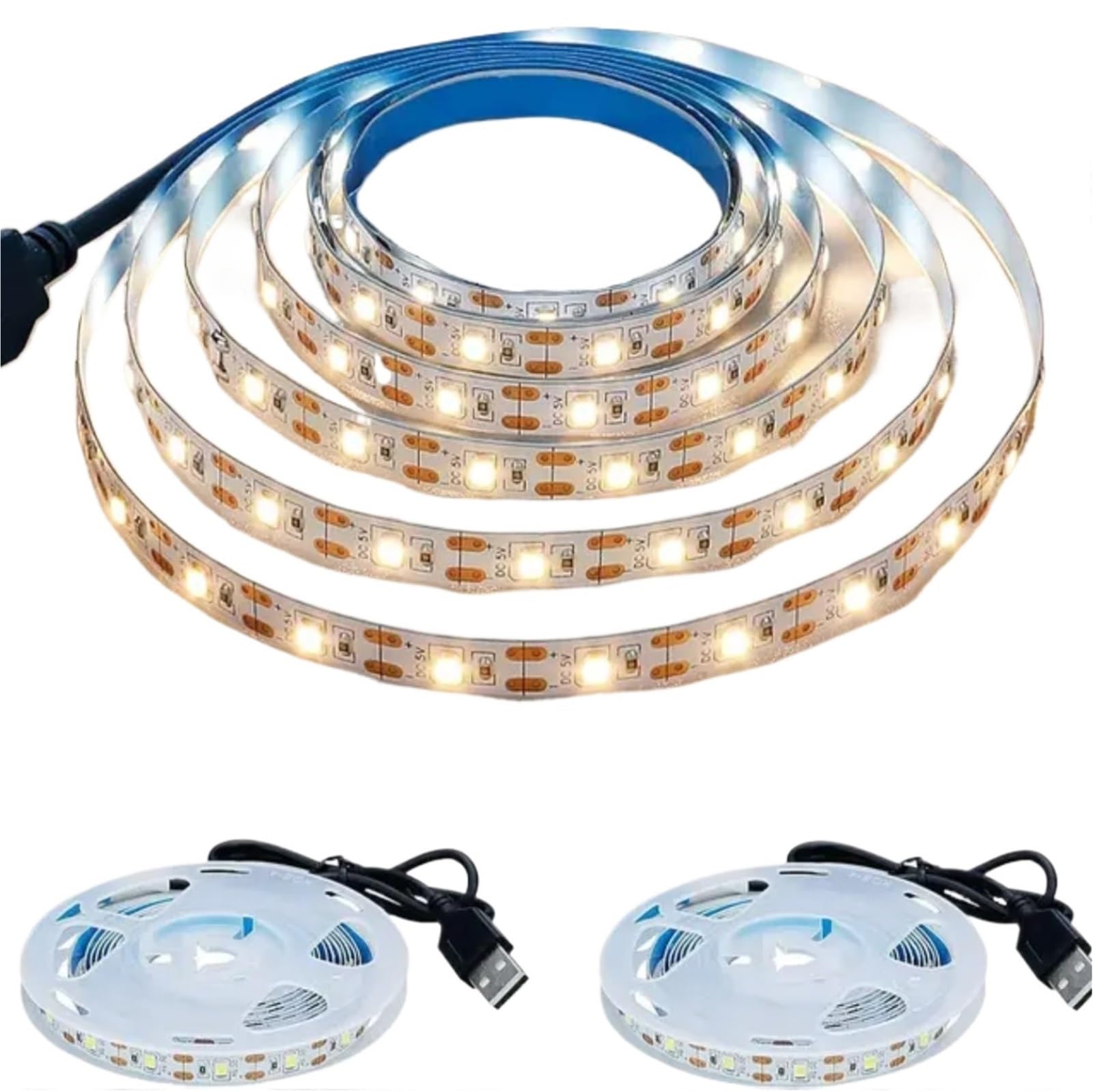 1 sztuka 5V USB żarówki LED 2835 ciepła biała taśma LED białe światło TV tło taśma oświetleniowa dekoracja domu lampa 1-5 m LED łańcuch światła (K, fioletowy)