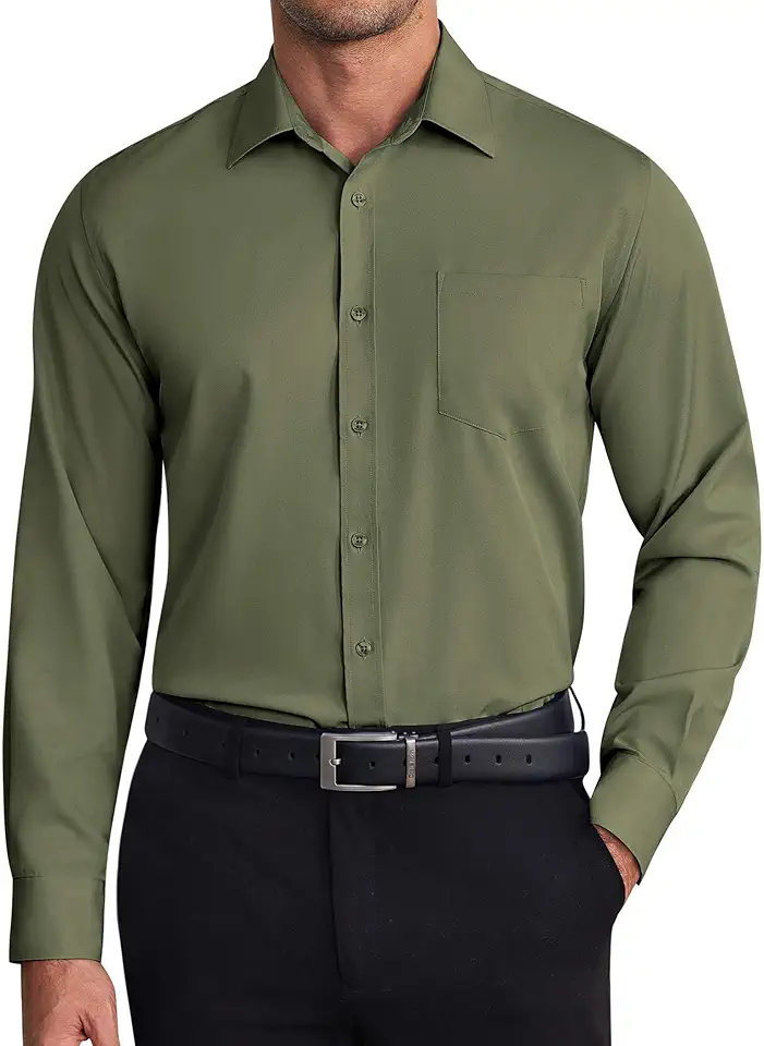 COOFANDY Mens Dress Shirts Wrinkle Free Long Sleeve Button Down Shirt Formal Business Shirts