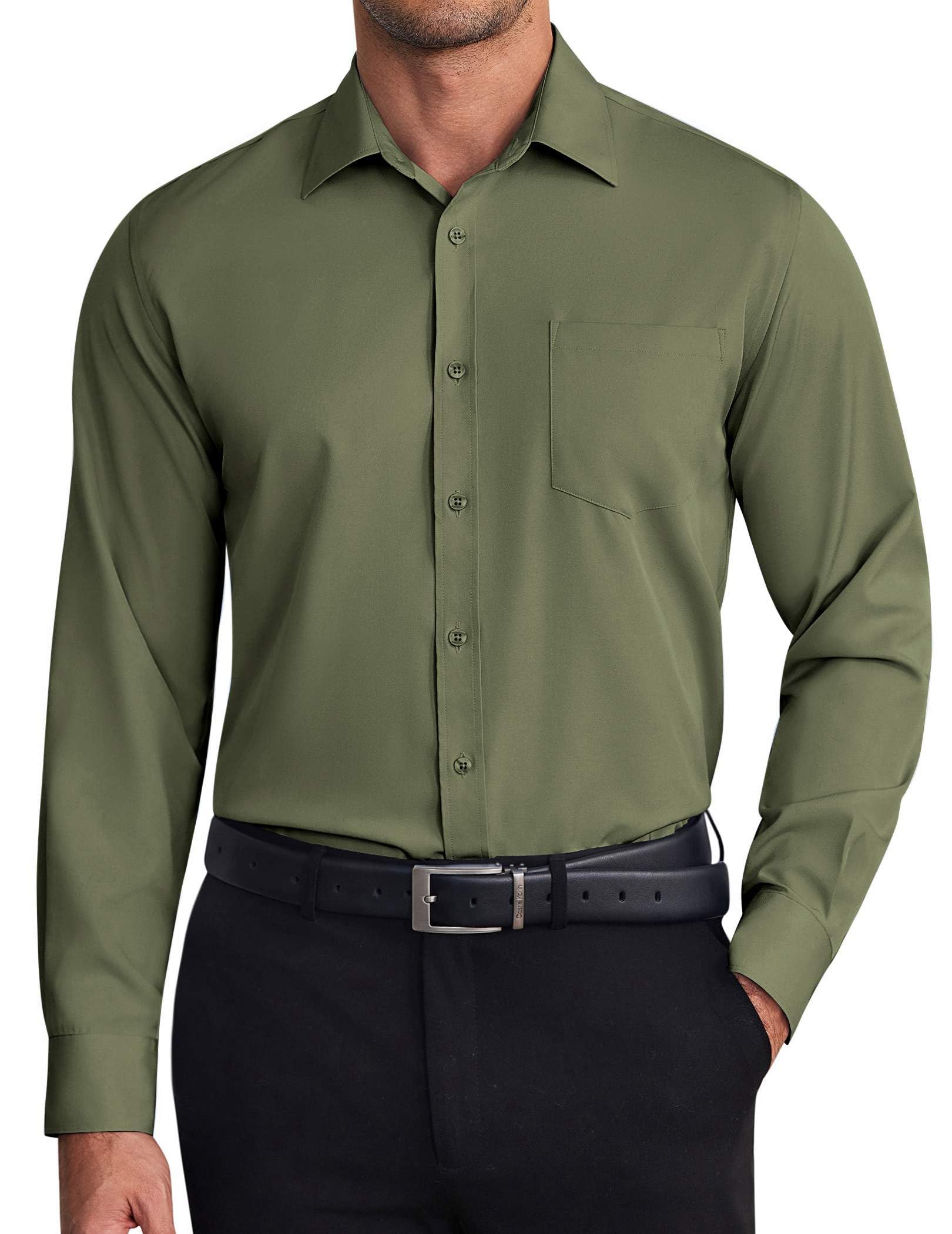 COOFANDY Mens Dress Shirts Wrinkle Free Long Sleeve Button Down Shirt Formal Business Shirts
