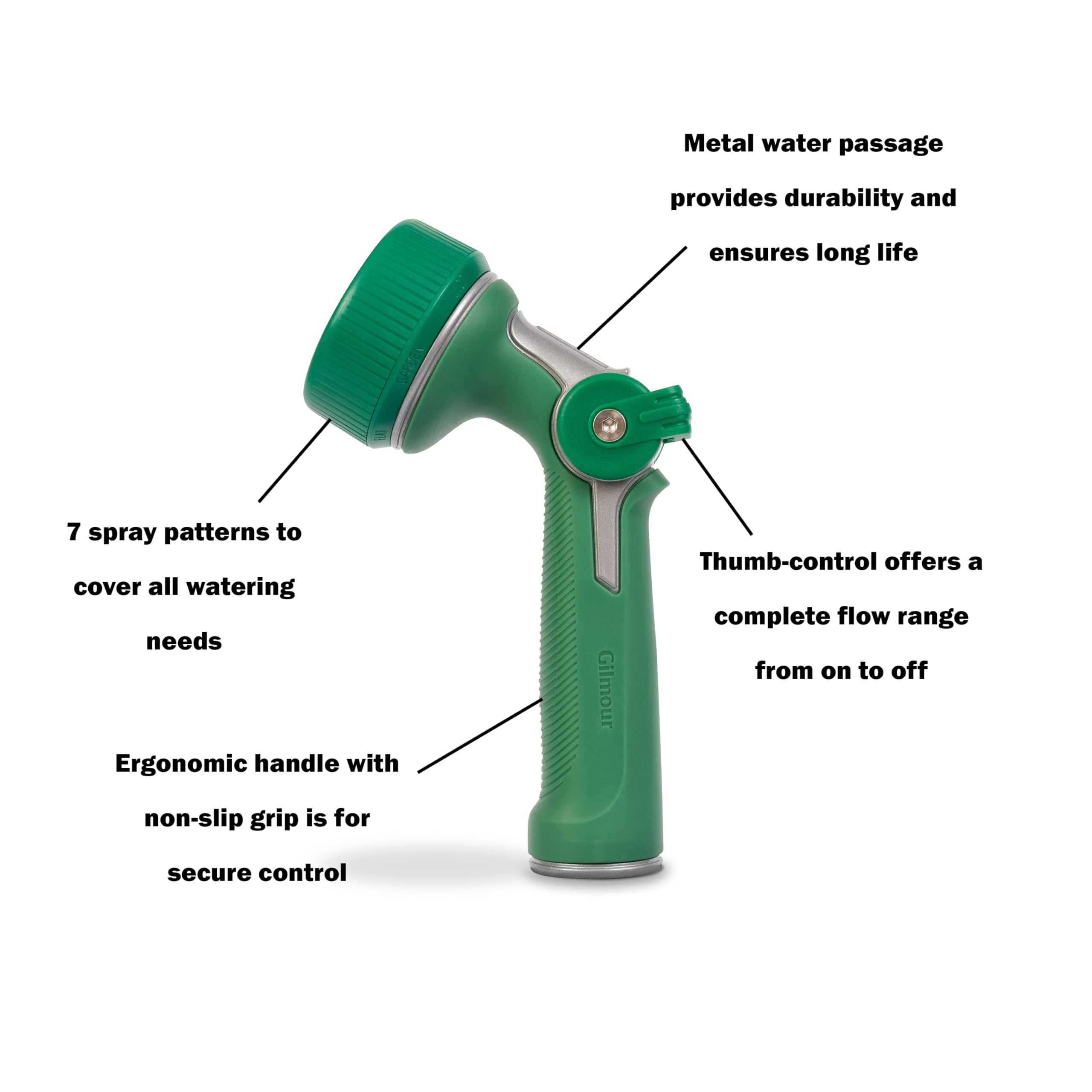 Amazon.com : Gilmour Medium Duty Garden Hose Nozzle with 7