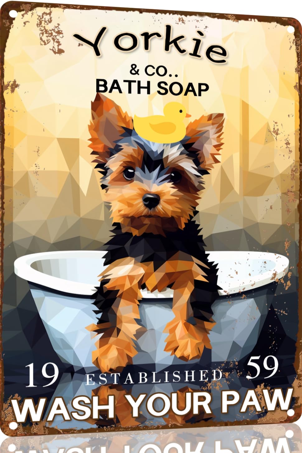 Yepyayqvk Tin Sign 150 Yorkie Funny Metal Sign Gifts Decor Vintage Bathroom And Bathtub Metal Tin Sign Decor Dog Lovers Home Bar Restroom Toilet Retro Wall Art Poster Sign Accessories 6X8 Inch