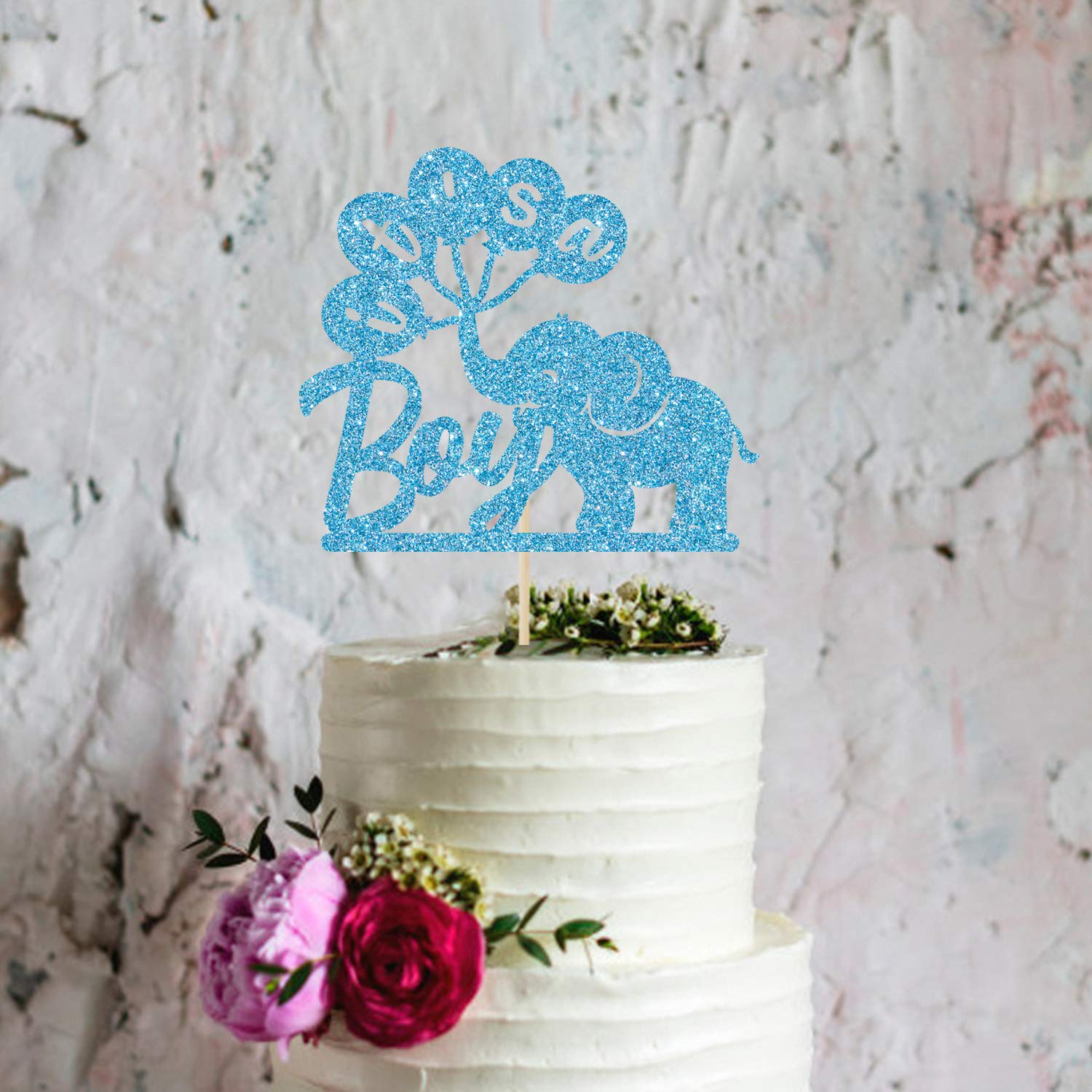 Décoration De Gâteau,gold--Topper Gâteau Et Cupcake Baby Boy Bleu Et