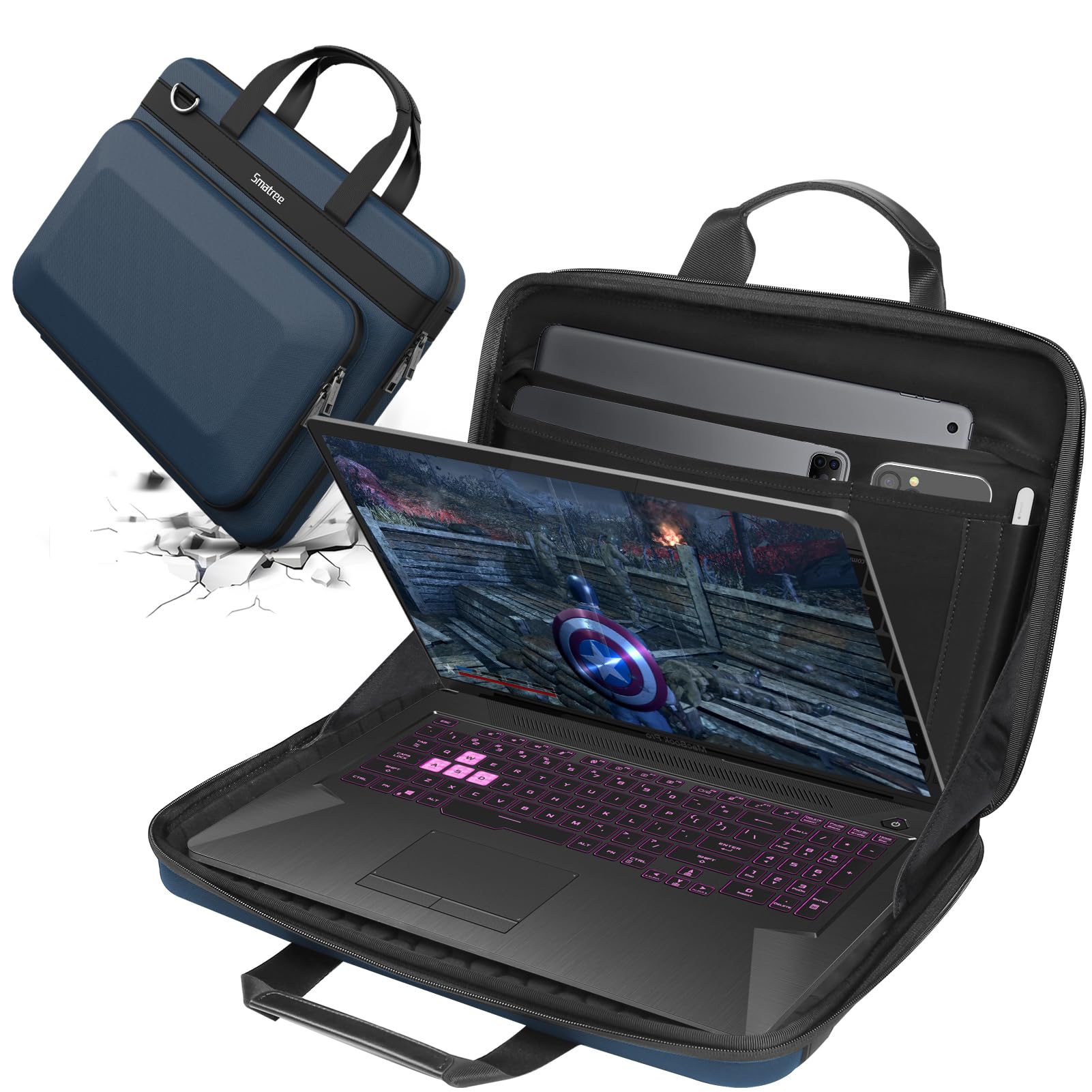 Smatree Custodia rigida per 16 pollice Acer Predator Helios 16/NEO 16, Nitro 16/V15/V16 Gaming Laptop, per Lenovo ThinkPad P16/T16g Gen 3, Blu (A800)