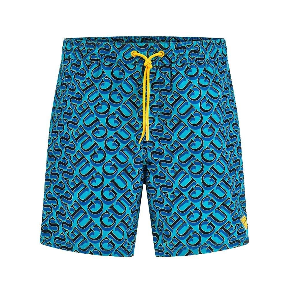 Guess Męskie kąpielówki plażowe szorty F3GT05 TEL62 P73T niebieskie