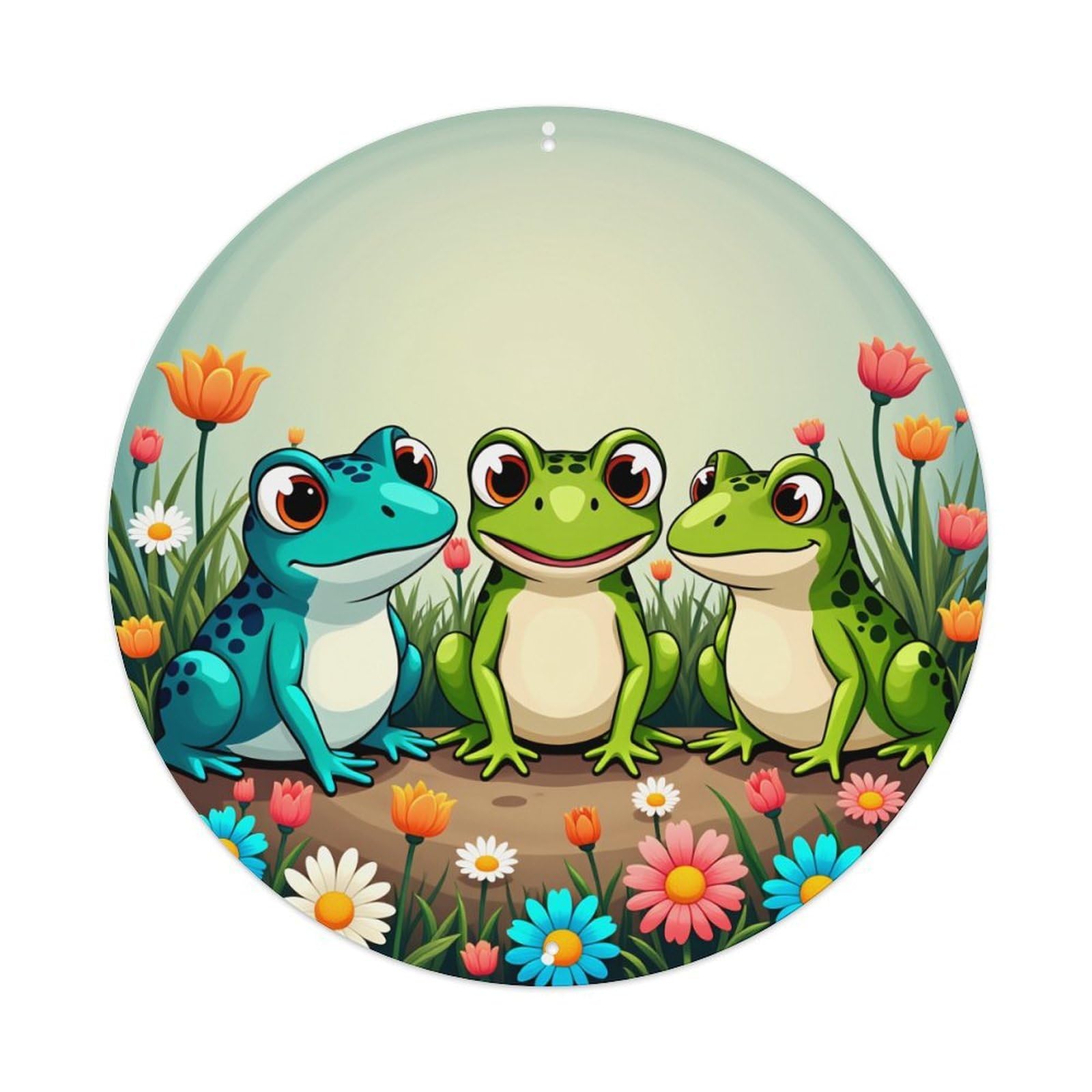 Jdfenggu Vintage Frogs Flowers Garden Spring Nature Retro Metal Tin Sign, Metal Poster For Bar, Home, Man Cave, Kitchen, Laundry Room Art Decor 8X8 Inch
