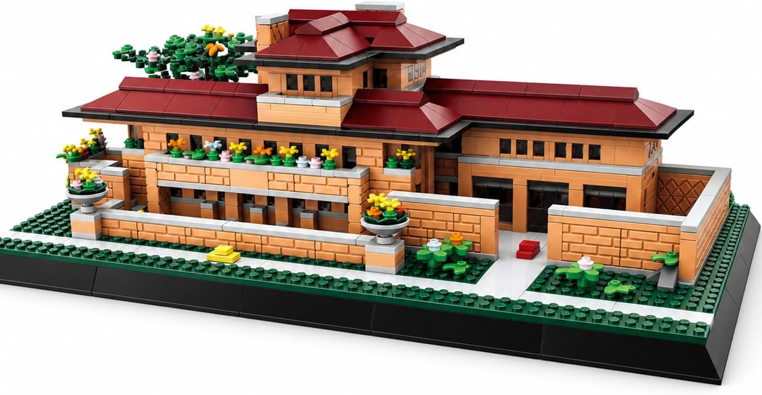 1182Pcs Robie House Chicago Building Set World Landmark Architecture Model Collectible Toy for Kids and Adults