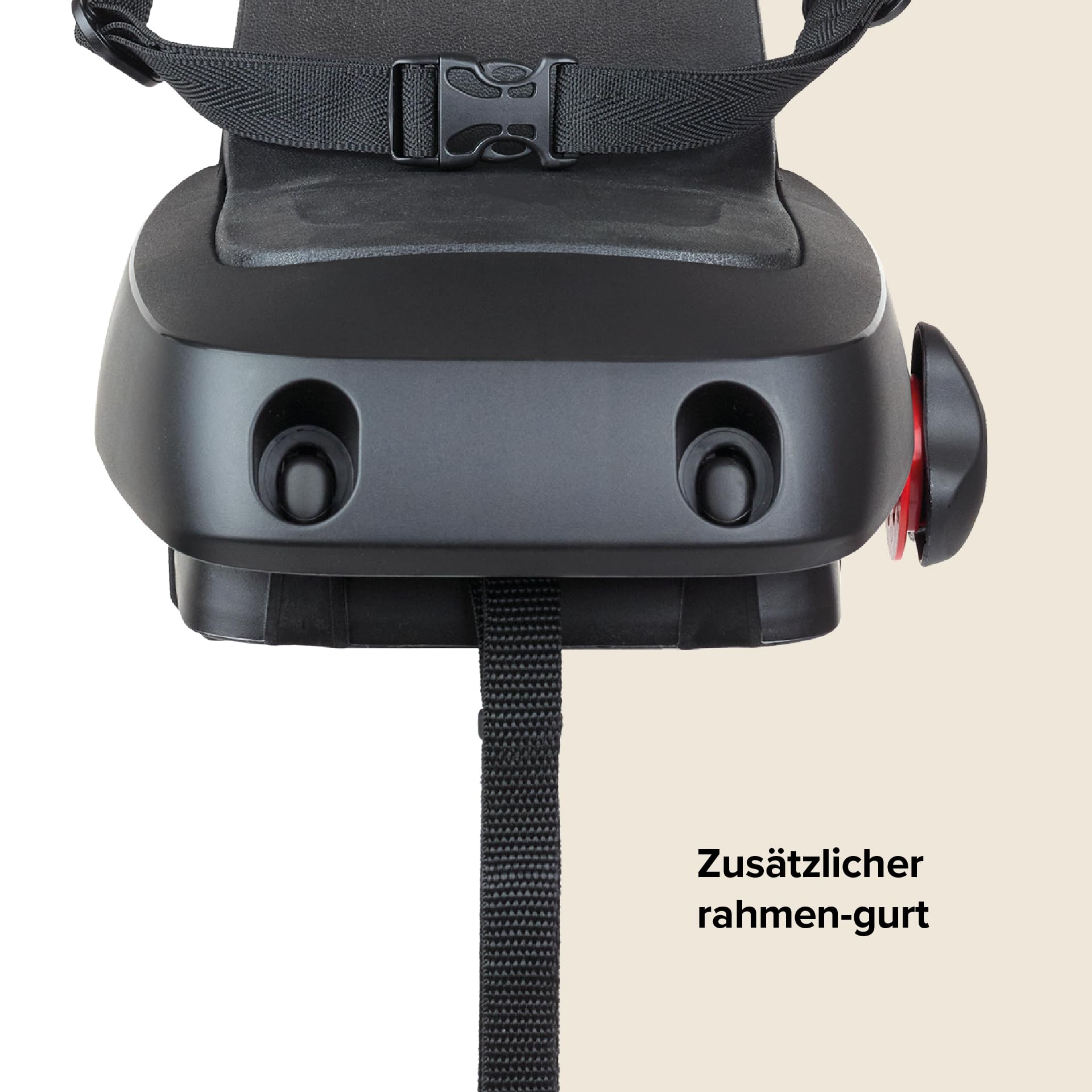 Polisport Guppy Junior AMZ All Black 8636100027 - Kinder-Fahrradsitz Hinten, Alter 6+, Größe 1,10 M+, Max. 35 Kg, Kinderfahrradsitz, Klappbare Fußstützen, Radschutz, Für Gepäckträger, Schwarz