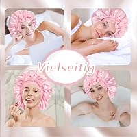 Catelves Selyem Éjszakai Hajsapka Hosszú Hajhoz, Állítható Sávval, Puha és Kényelmes Rózsaszín 7