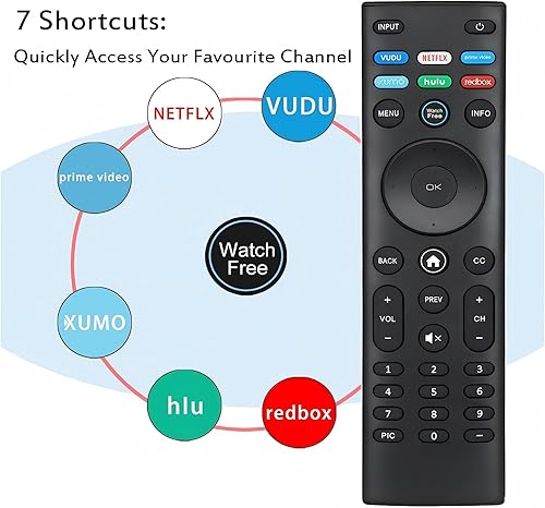 Miniatura 6 de Reemplazo remoto para TV inteligente Vizio XRT136 XRT140 XRT260 XRT270, control remoto universal para todos los televisores inteligentes Vizio